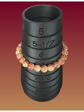 Two-Tone Copper Brown and Gold Beaded Stretch Bracelet